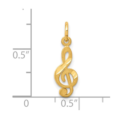 10K Yellow Gold Small Treble Clef Charm