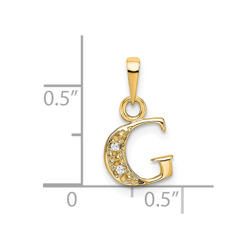 10K Yellow W/Rhodium 10K And Rhodium Diamond Initial G Charm