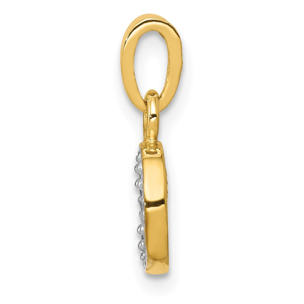 10K Yellow W/Rhodium 10K And Rhodium Diamond Initial O Charm