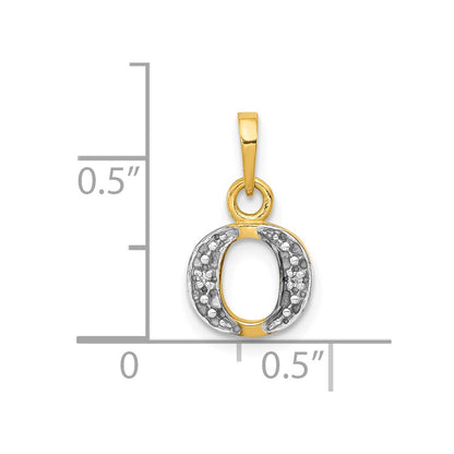 10K Yellow W/Rhodium 10K And Rhodium Diamond Initial O Charm