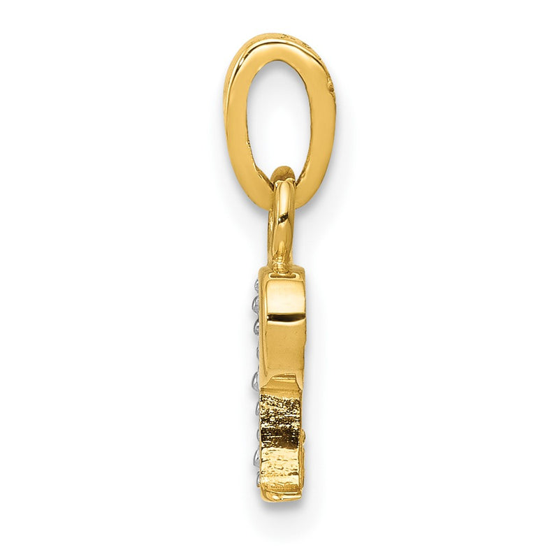 10K Yellow W/Rhodium 10K And Rhodium Diamond Initial P Charm