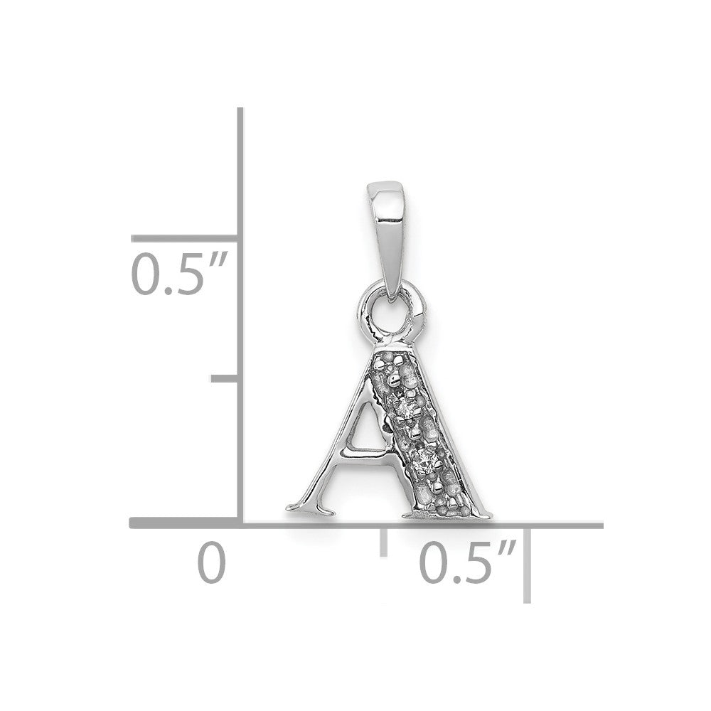10K White Gold 10Kw Diamond Initial A Pendant
