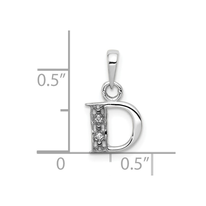 10K White Gold 10Kw Diamond Initial D Pendant