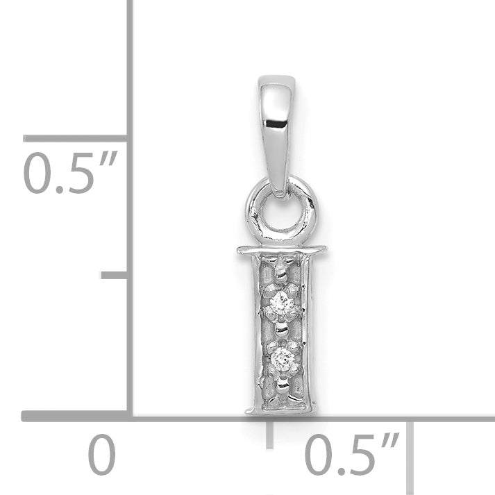 10K White Gold 10Kw Initial I Charm