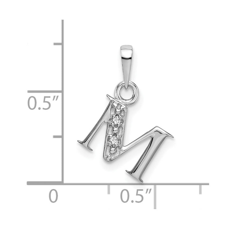10K White Gold 10Kw Initial M Charm