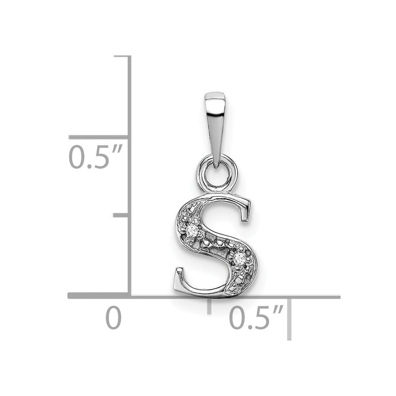 10K White Gold 10Kw Initial S Charm