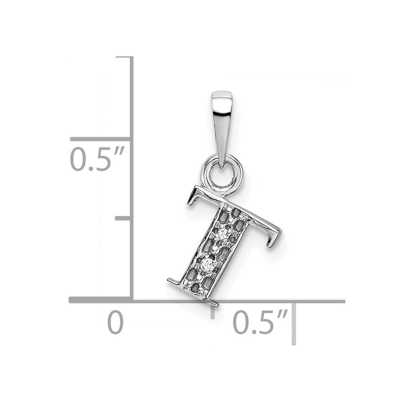 10K White Gold 10Kw Initial T Charm