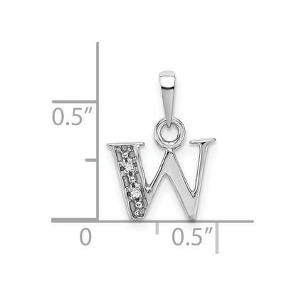10K White Gold 10Kw Initial W Charm