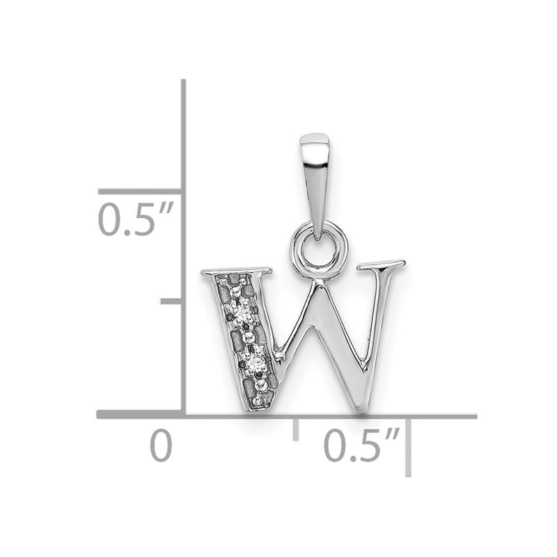 10K White Gold 10Kw Initial W Charm