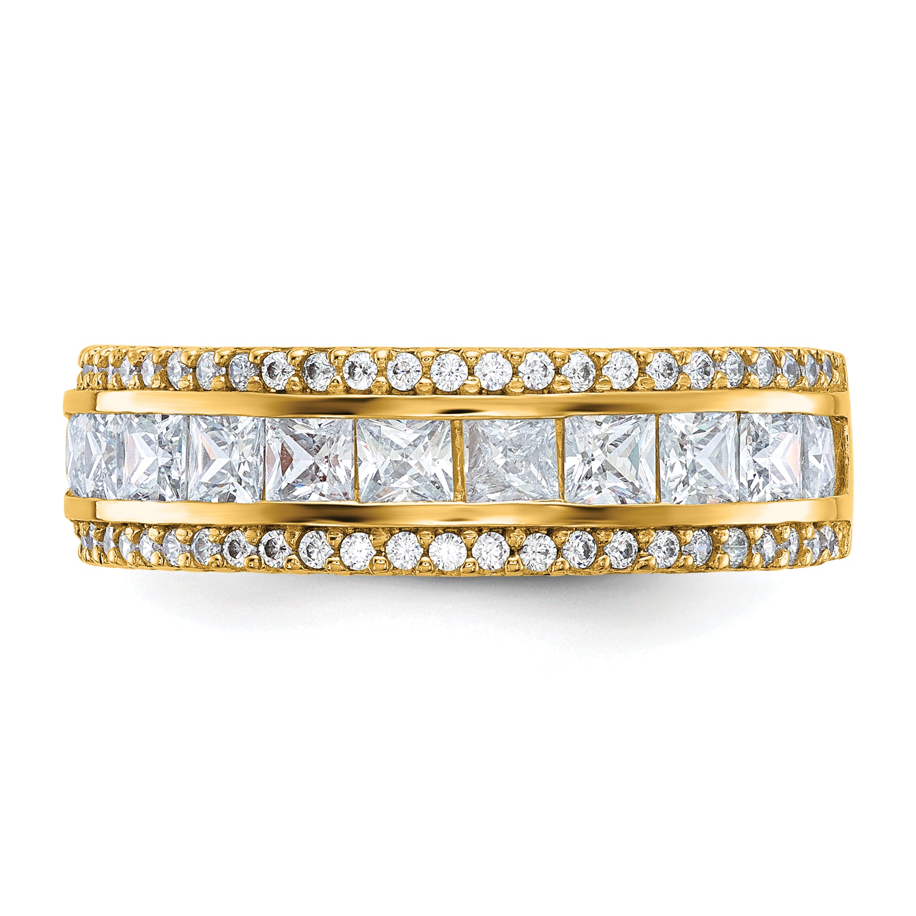 10K Yellow Gold Tiara Collection Polished Cz Ring (Size 7 Only)