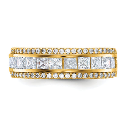 10K Yellow Gold Tiara Collection Polished Cz Ring (Size 7 Only)