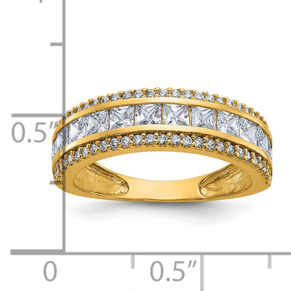 10K Yellow Gold Tiara Collection Polished Cz Ring (Size 7 Only)