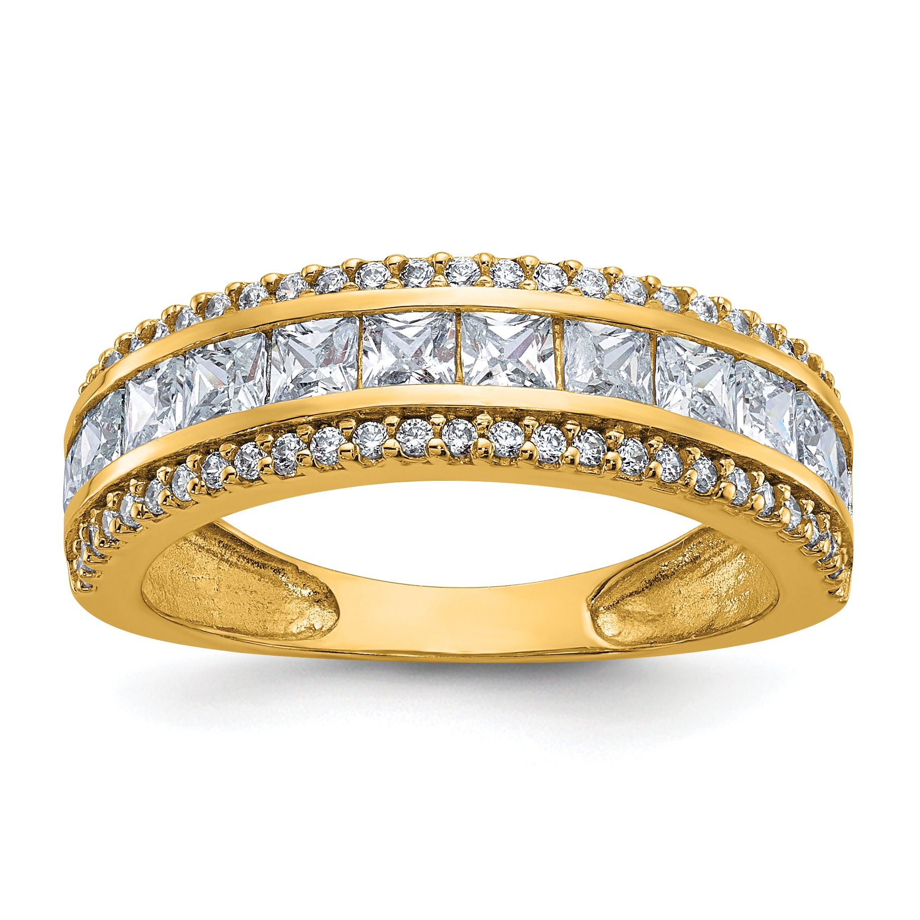 10K Yellow Gold Tiara Collection Polished Cz Ring (Size 7 Only)