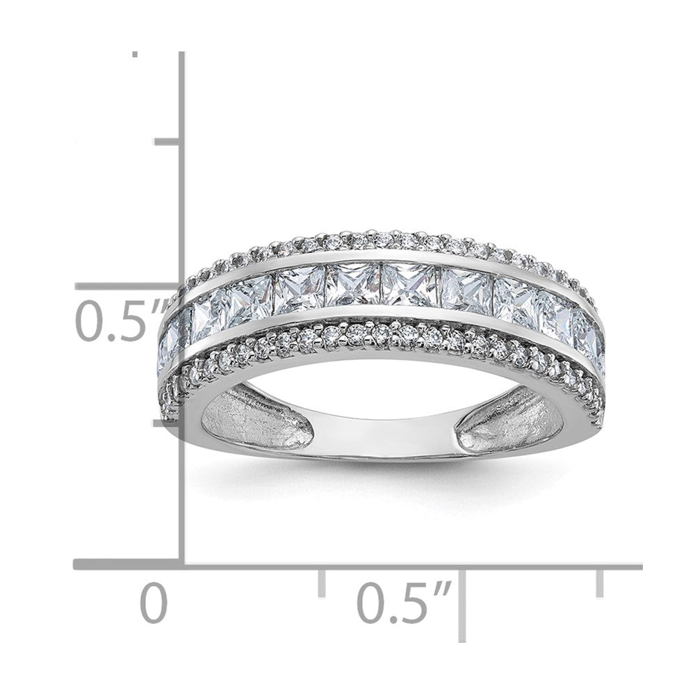 10K White Gold Tiara Collection Polished Cz Ring