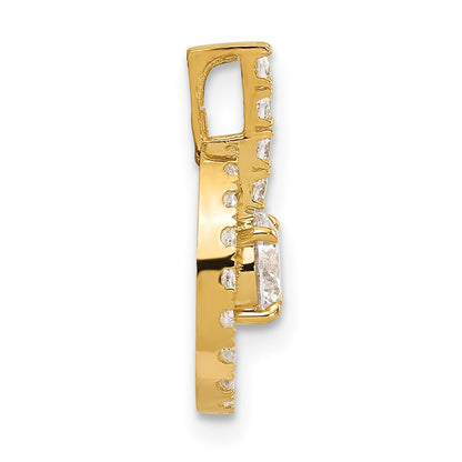 10K Yellow Gold Tiara Collection Polished Cz Pendant