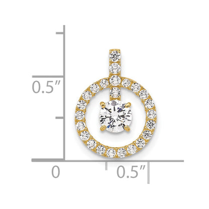 10K Yellow Gold Tiara Collection Polished Cz Pendant