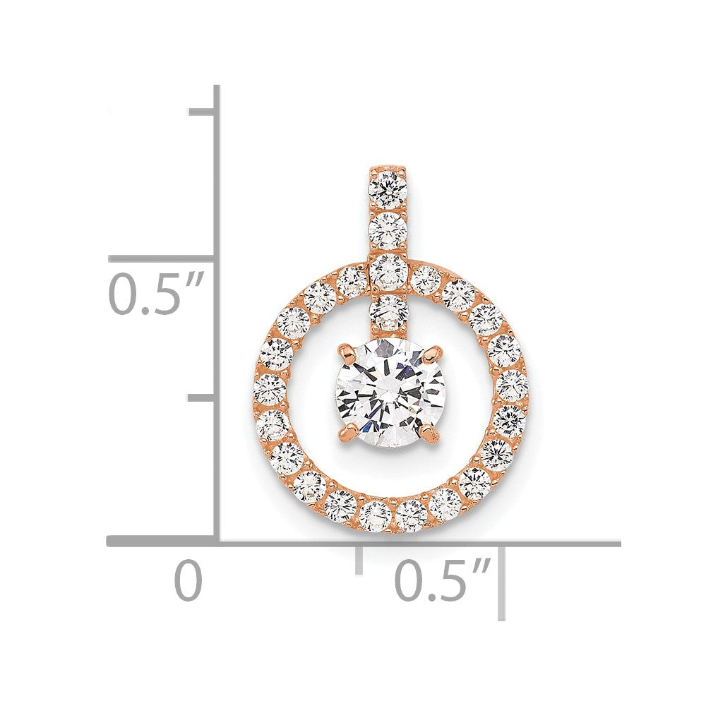 10K Rose Gold Tiara Collection Polished Cz Pendant