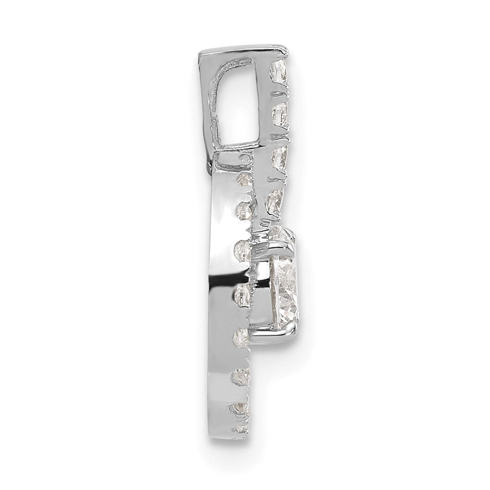 10K White Gold Tiara Collection Polished Cz Pendant