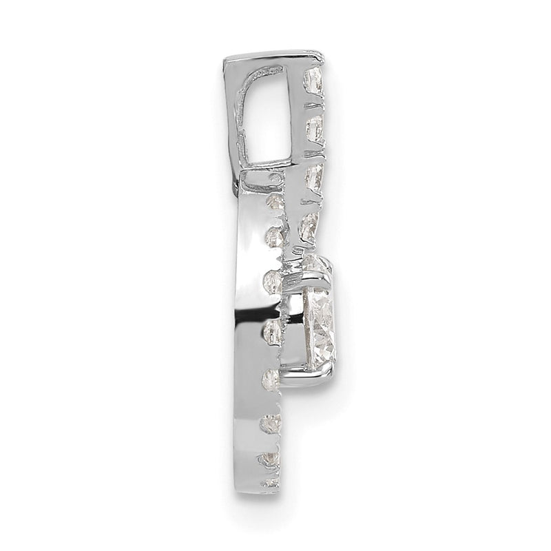 10K White Gold Tiara Collection Polished Cz Pendant