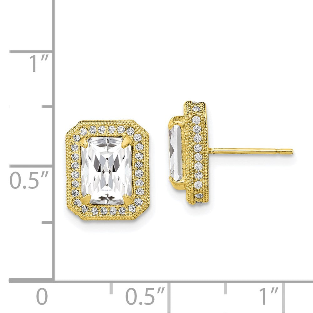10K Yellow Gold Tiara Collection Polished CZ Earrings