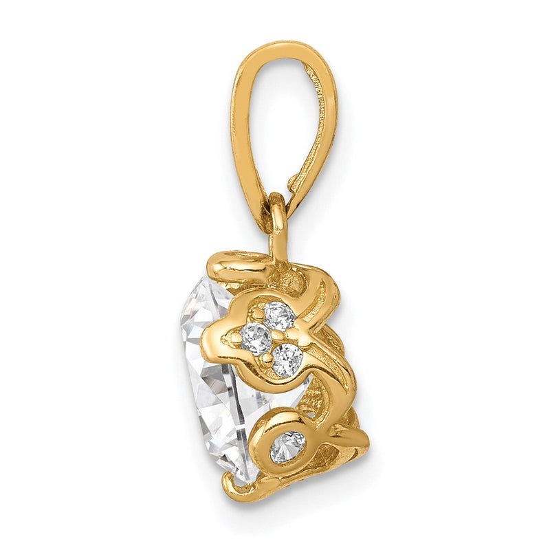 10K Yellow Gold Tiara Collection Polished Cz Pendant