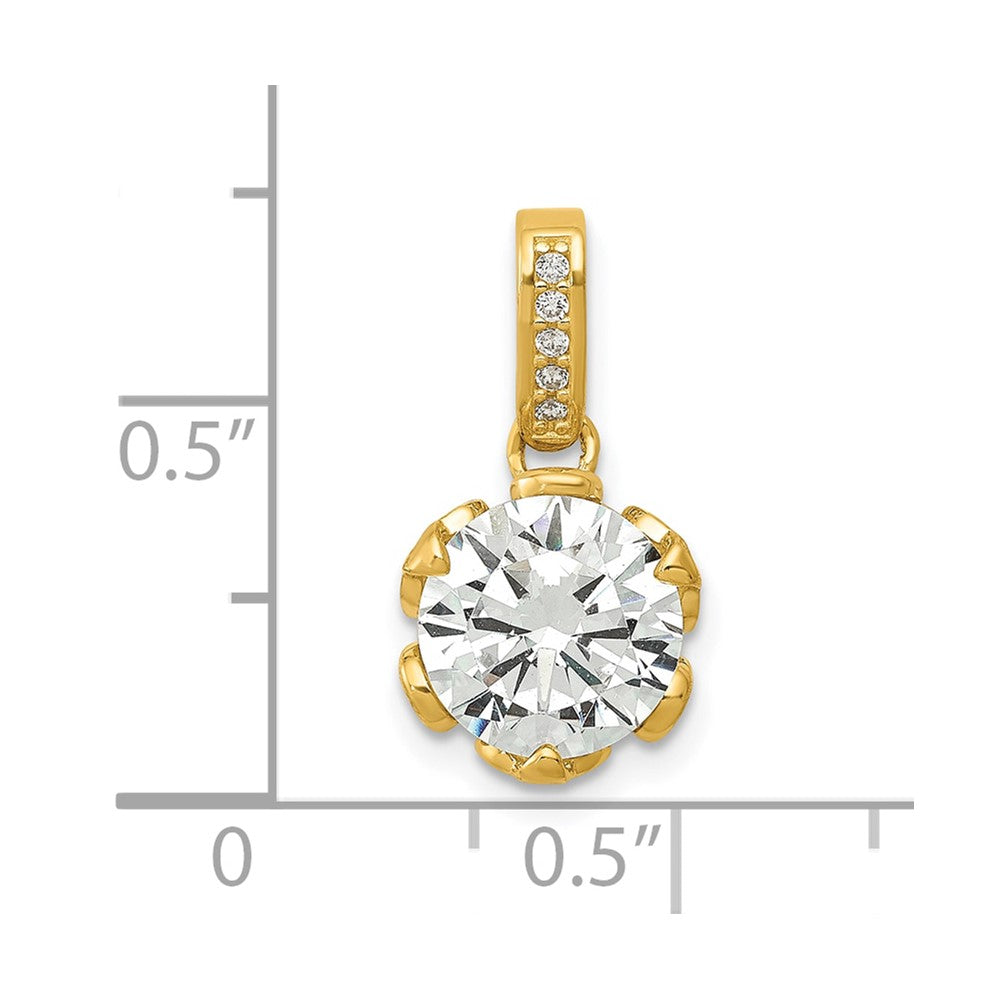 10K Yellow Gold Tiara Collection Polished Cz Pendant