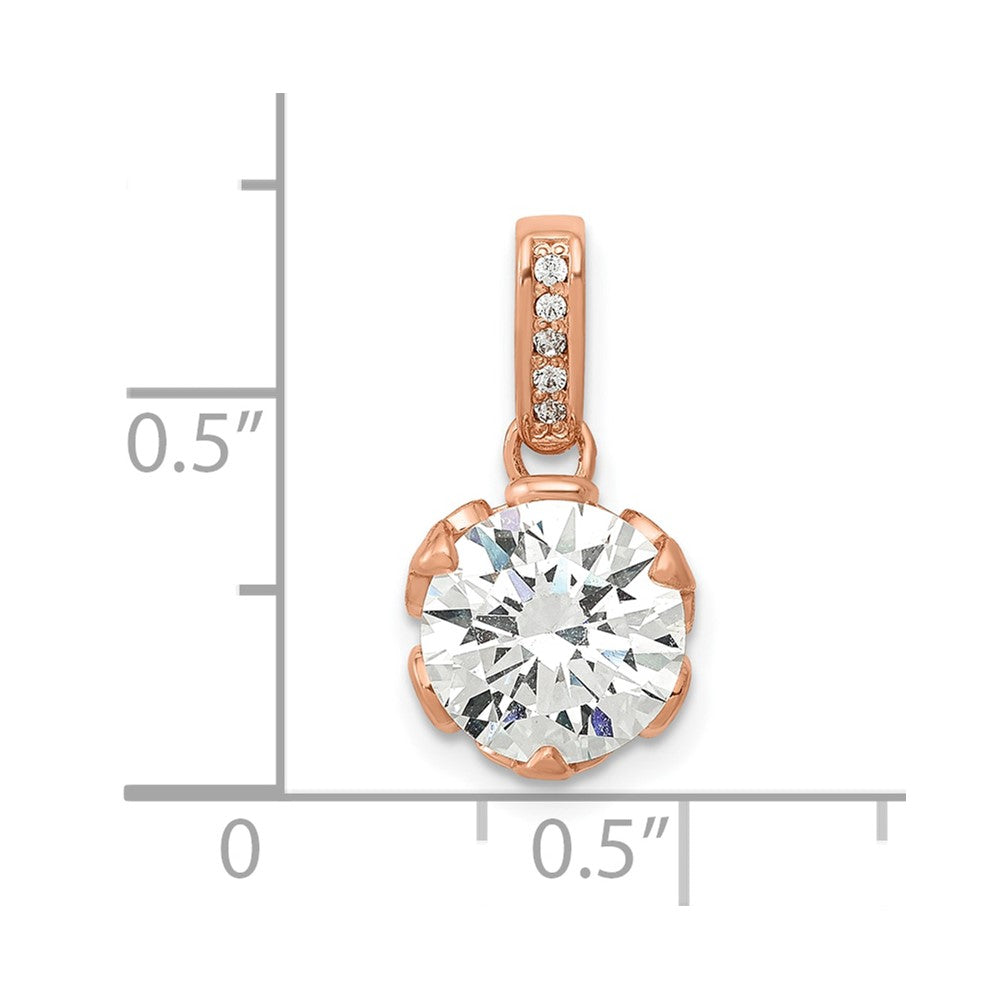 10K Rose Gold Tiara Collection Polished Cz Pendant