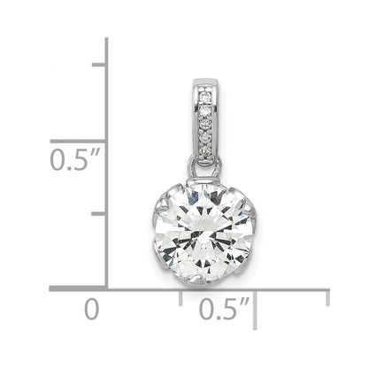 10K White Gold Tiara Collection Polished Cz Pendant