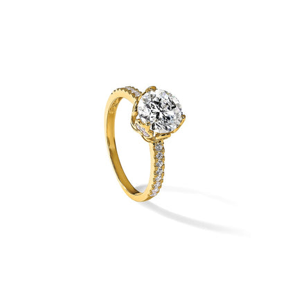10K Yellow Gold Tiara Collection Polished CZ Ring