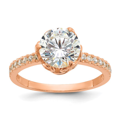 10K Yellow Gold Tiara Collection Polished CZ Ring