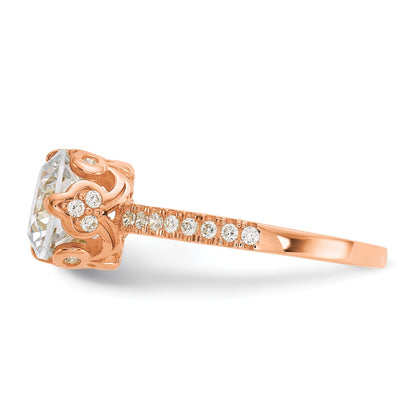 10K Rose Gold Tiara Collection Polished Cz Ring