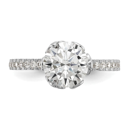10K White Gold Tiara Collection Polished Cz Ring (Size 7 Only)