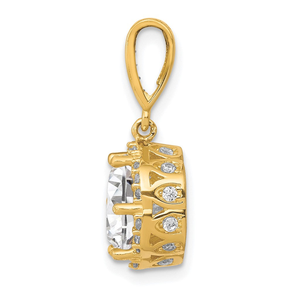 10k Yellow Gold 10K Tiara Collection Polished CZ Pendant