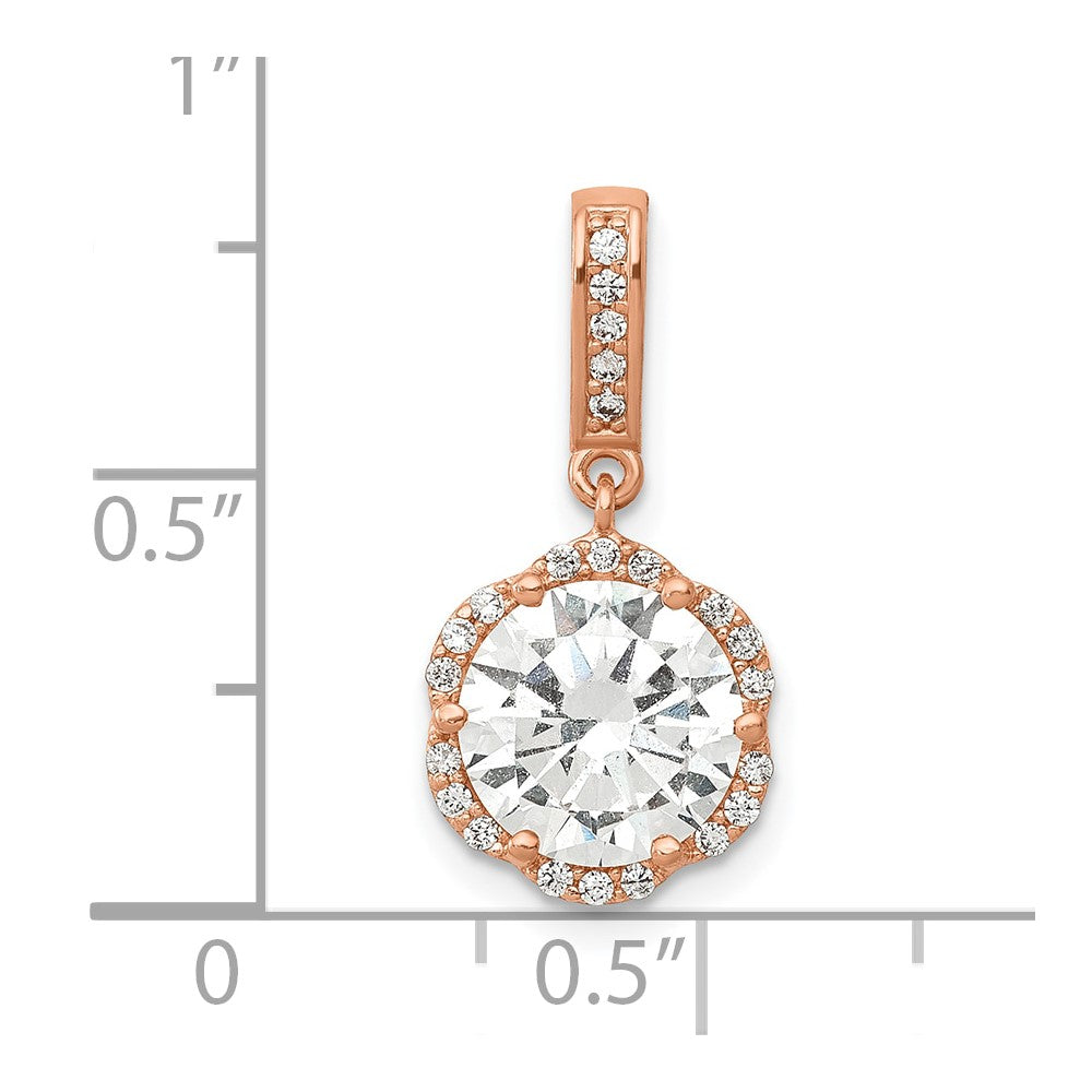 10k Rose Gold 10K Tiara Collection Rose Gold Polished CZ Pendant