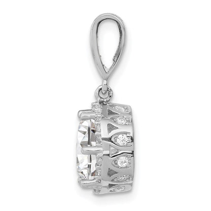 10k White Gold 10K Tiara Collection White Gold Polished CZ Pendant