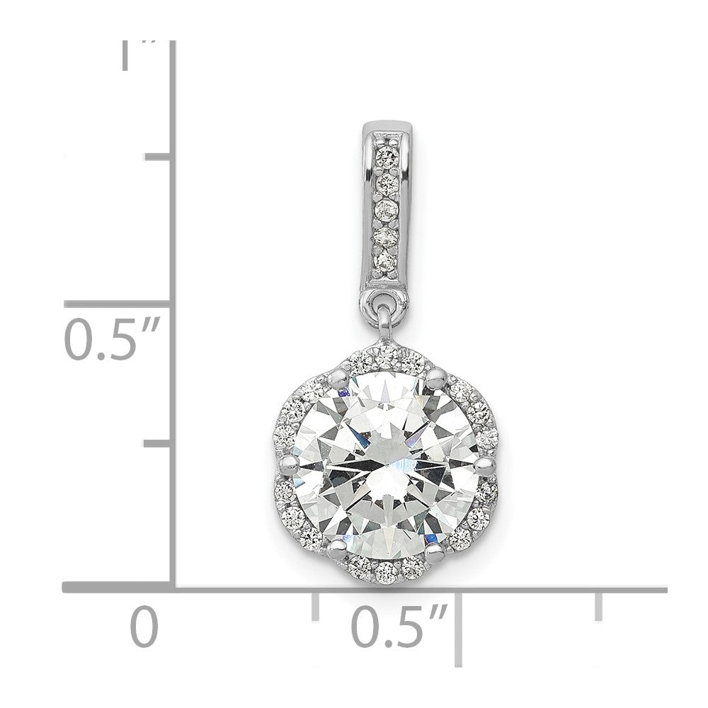 10k White Gold 10K Tiara Collection White Gold Polished CZ Pendant