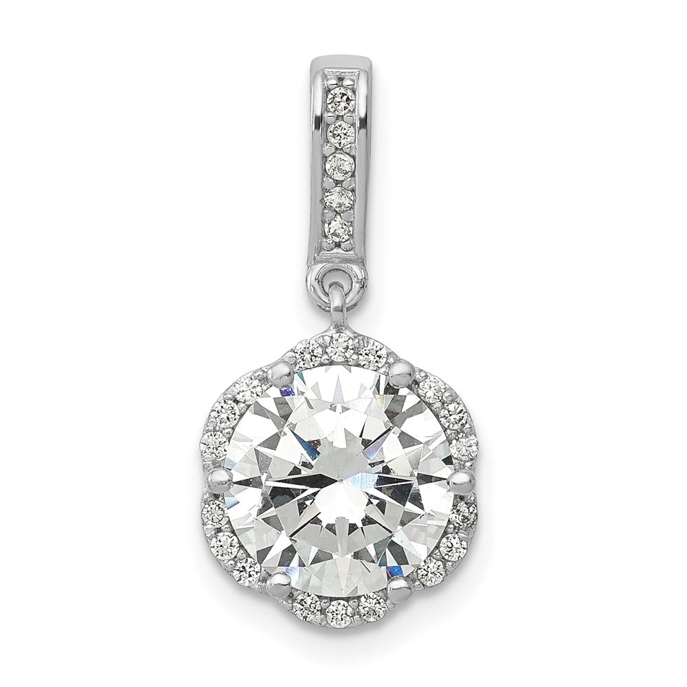10k White Gold 10K Tiara Collection White Gold Polished CZ Pendant