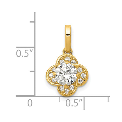10K Yellow Gold Tiara Collection Polished Cz Pendant