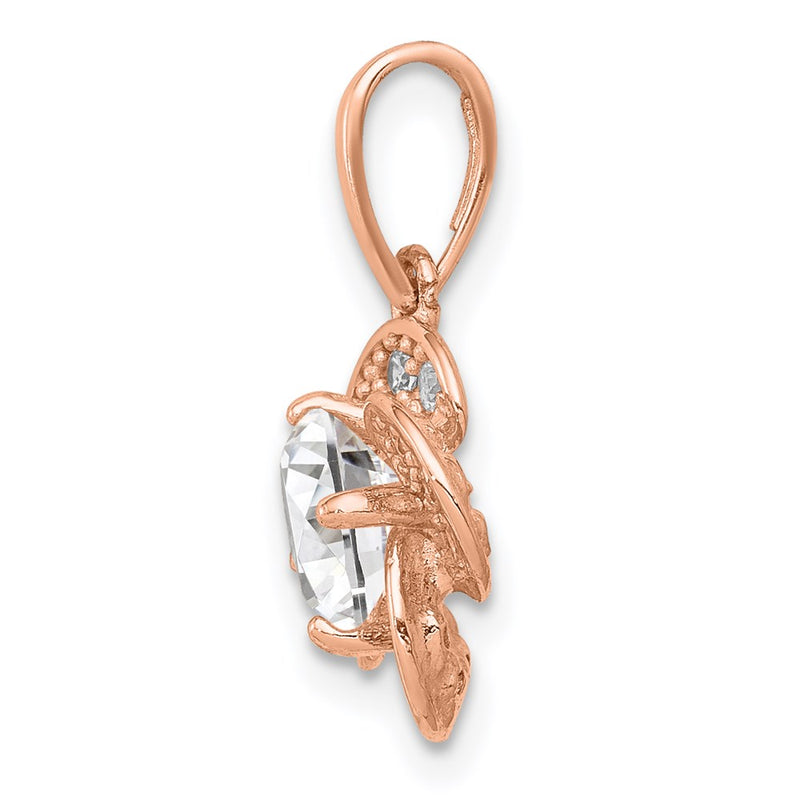 10K Rose Gold Tiara Collection Polished Cz Pendant