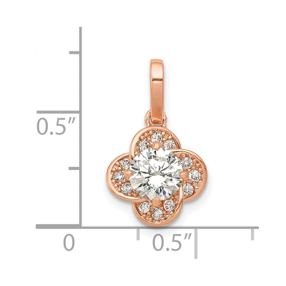 10K Rose Gold Tiara Collection Polished Cz Pendant