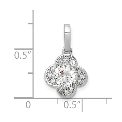 10K White Gold Tiara Collection Polished Cz Pendant