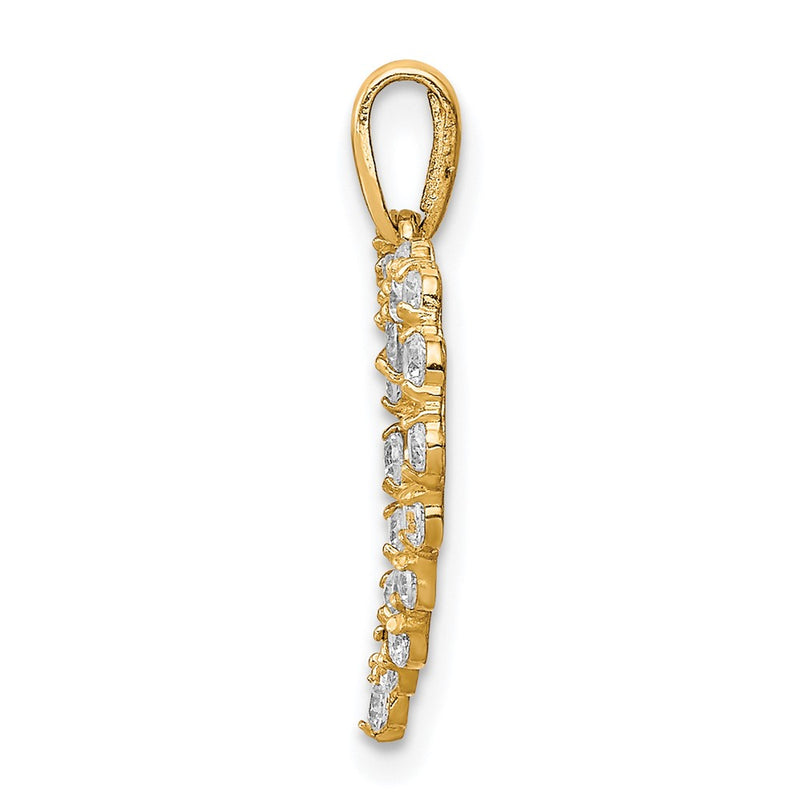 10K Yellow Gold Cz Heart Pendant