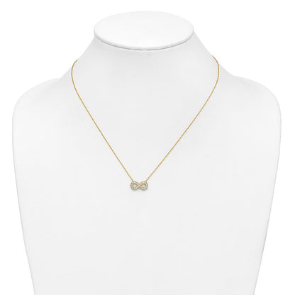 10K Yellow Gold 18Inch Polished Cz Infinity Necklace