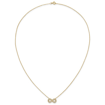 10K Yellow Gold 18Inch Polished Cz Infinity Necklace