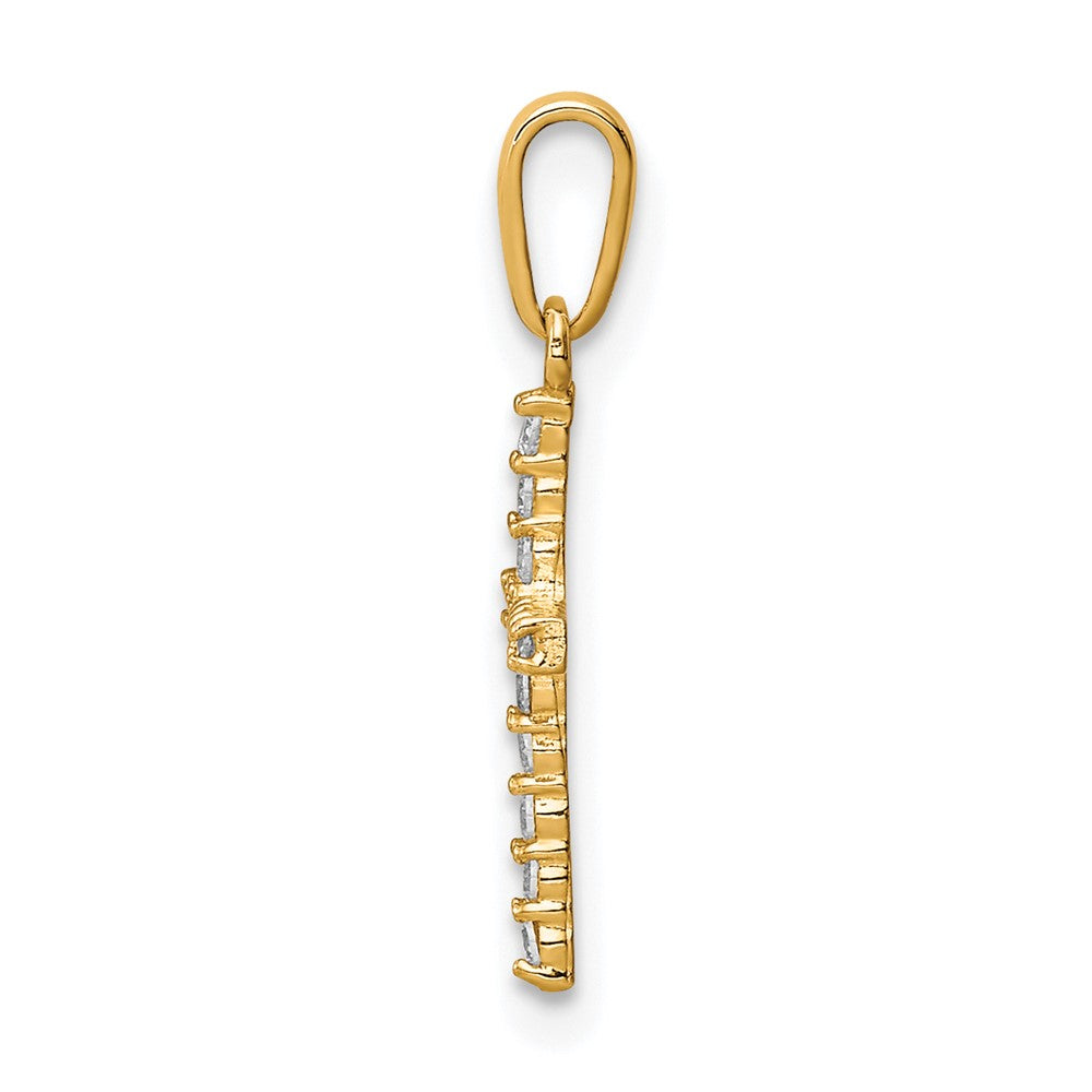 10K Yellow Gold Cz Cross Pendant