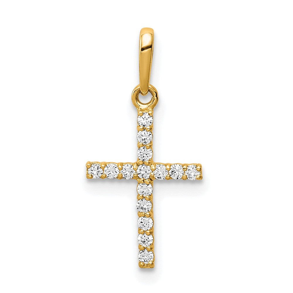 10K Yellow Gold Cz Cross Pendant