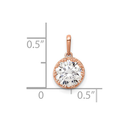 10K Rose Gold Tiara Collection Polished Cz Pendant