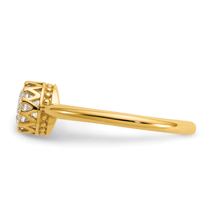 10K Yellow Gold Tiara Collection Polished Cz Ring (Size 7 Only)