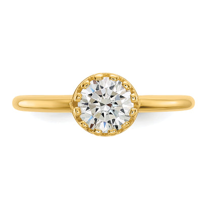 10K Yellow Gold Tiara Collection Polished Cz Ring (Size 7 Only)