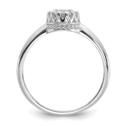 10K White Gold Tiara Collection Polished Cz Ring (Size 7 Only)